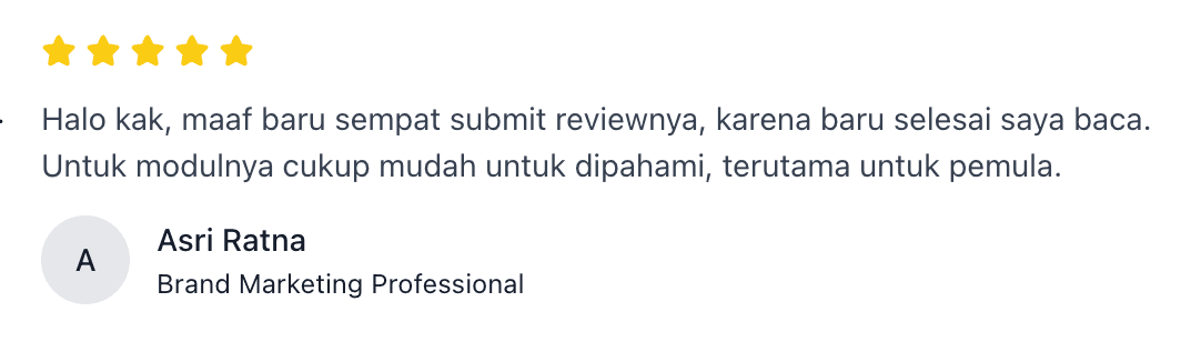 Review dari Asri Ratna — Brand Marketing Professional