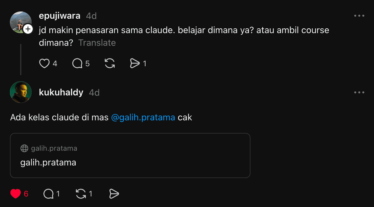 Screenshot testimoni pembeli KelasClaude