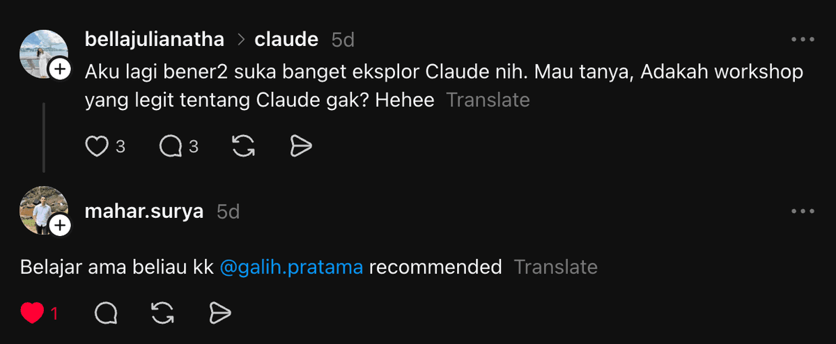 Screenshot testimoni pembeli KelasClaude