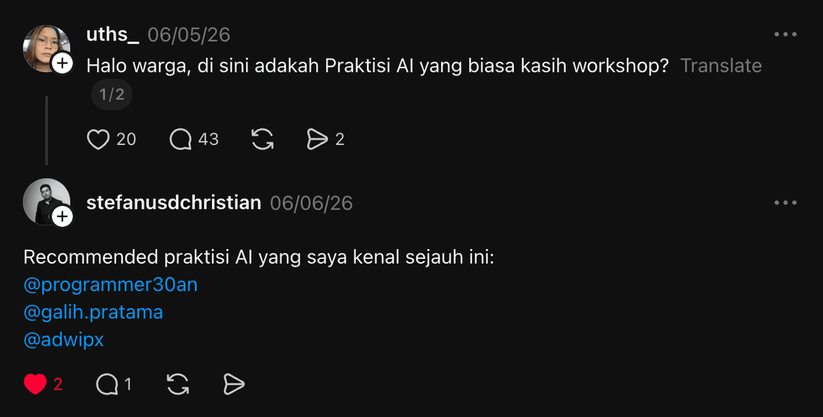 Screenshot testimoni pembeli KelasClaude